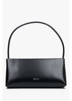Estro: Czarna torebka damska na ramię ze skóry ze sklepu Estro w kategorii Listonoszki - zdjęcie 188042734