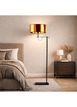 Loftowa lampa stojąca do sypialni na czarnym stelażu KAMERUN MIRROR ze sklepu Lysne w kategorii Lampy podłogowe - zdjęcie 188042972