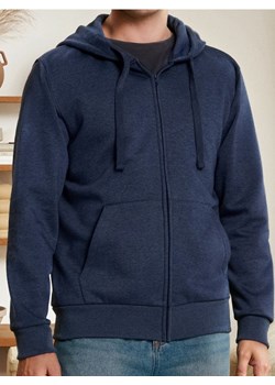 Sinsay - Rozpinana bluza z kapturem i kieszeniami - granatowy ze sklepu Sinsay w kategorii Bluzy męskie - zdjęcie 188043041