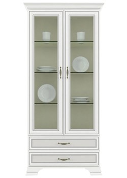 Dwudrzwiowa szklana witryna fineline crema F3-L54 ze sklepu Edinos.pl w kategorii Regały i witryny - zdjęcie 188047602