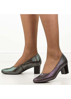 Czarne czółenka damskie na słupku Potocki 12583 ze sklepu suzana.pl w kategorii Czółenka - zdjęcie 188049340