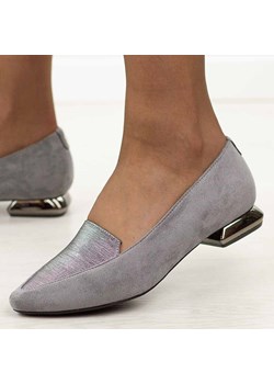 Szare baleriny damskie Jezzi Asa178-1 ze sklepu suzana.pl w kategorii Lordsy damskie - zdjęcie 188049380