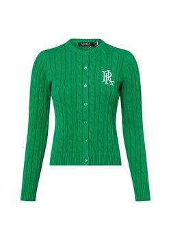 Lauren Ralph Lauren Kardigan damski Kobiety Bawełna zielony jednolity ze sklepu vangraaf w kategorii Swetry damskie - zdjęcie 188049741