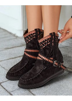 Royalfashion Botki damskie z frędzelkami Mollaf ze sklepu royalfashion.pl w kategorii Botki - zdjęcie 188052690