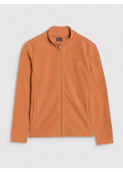 Chłopięcy polar rozpinany bez kaptura 4F 4FJRSS25TFLEM392 - brązowy ze sklepu Sportstylestory.com w kategorii Kurtki chłopięce - zdjęcie 188052823