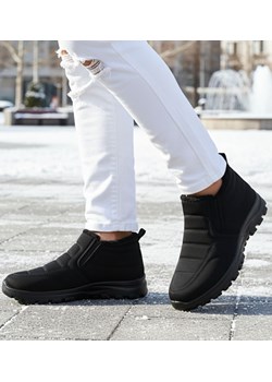 Czarne zimowe botki męskie /E6-2 18431 T485/ ze sklepu Pantofelek24.pl w kategorii Buty trekkingowe męskie - zdjęcie 188053120