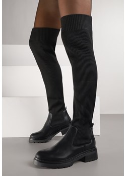 Czarne Kozaki z Elastyczną Cholewką Idandrou ze sklepu born2be.pl w kategorii Kozaki damskie - zdjęcie 188055593