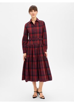 Polo Ralph Lauren Sukienka damska - Kobiety Bawełna bordowy w kratkę ze sklepu vangraaf w kategorii Sukienki - zdjęcie 188055620