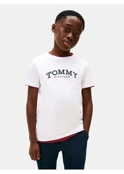 Tommy Hilfiger T-Shirt Monotype Print KB0KB10051 M Biały Regular Fit ze sklepu MODIVO w kategorii T-shirty chłopięce - zdjęcie 188058000