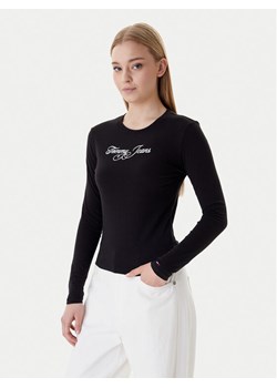 Tommy Jeans Bluzka Essential DW0DW21844 Czarny Regular Fit ze sklepu MODIVO w kategorii Bluzki damskie - zdjęcie 188058002