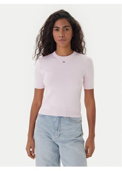 Tommy Jeans Sweter Essential DW0DW19336 Różowy Regular Fit ze sklepu MODIVO w kategorii Swetry damskie - zdjęcie 188058174
