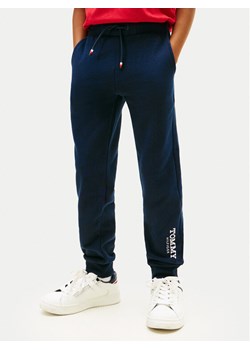 Tommy Hilfiger Spodnie dresowe Monotype Print KB0KB10167 M Granatowy Regular Fit ze sklepu MODIVO w kategorii Spodnie dziewczęce - zdjęcie 188058213