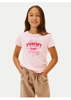 Tommy Hilfiger T-Shirt KG0KG09257 S Różowy Regular Fit ze sklepu MODIVO w kategorii Bluzki dziewczęce - zdjęcie 188058222
