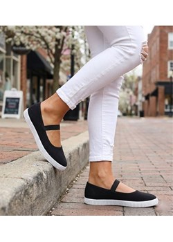 Wsuwane czarne dziewczęce tenisówki balerinki czeszki z paseczkiem /F1-2 17482 T127/ ze sklepu Pantofelek24.pl w kategorii Trampki dziecięce - zdjęcie 188059461