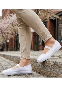 Wsuwane białe dziewczęce tenisówki balerinki czeszki z paseczkiem /C7-2 17481 T125/ ze sklepu Pantofelek24.pl w kategorii Trampki dziecięce - zdjęcie 188059480