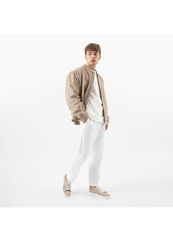 Wojas Beżowe Skórzane Trampki Męskie Na Białej Podeszwie ze sklepu Wojas w kategorii Trampki męskie - zdjęcie 188060053