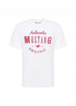 Męski T-Shirt Mustang Style Alex C Print General White 1012988 2045 ze sklepu YouNeedit.pl w kategorii T-shirty męskie - zdjęcie 188060142