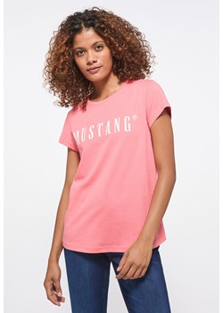 MUSTANG Alina C Logo Tee Damski T-shirt Tea Rose 1013222 8142 ze sklepu YouNeedit.pl w kategorii Bluzki damskie - zdjęcie 188060343