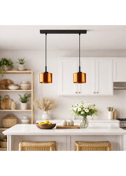 Regulowana 2-płomienna lampa wisząca nad wyspę kuchenną MONTANA MIRROR w stylu glamour ze sklepu Lysne w kategorii Lampy wiszące - zdjęcie 188060992