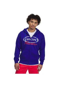 Męska bluza dresowa rozpinana z kapturem Project Rock Icon Fleece FZ - niebieska ze sklepu Sportstylestory.com w kategorii Bluzy męskie - zdjęcie 188061151