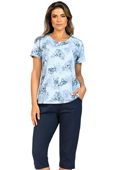 Piżama damska z nogawką 3/4 041, Kolor niebiesko-granatowy, Rozmiar S, Wies-MANN ze sklepu Intymna w kategorii Piżamy damskie - zdjęcie 188062893