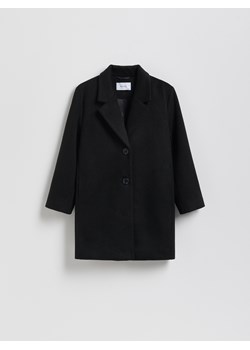 Reserved - Jednorzędowy płaszcz - czarny ze sklepu Reserved w kategorii Płaszcze dziewczęce - zdjęcie 188063274