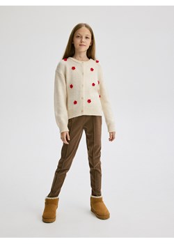 Reserved - Dzianinowe legginsy - brązowy ze sklepu Reserved w kategorii Spodnie dziewczęce - zdjęcie 188063281