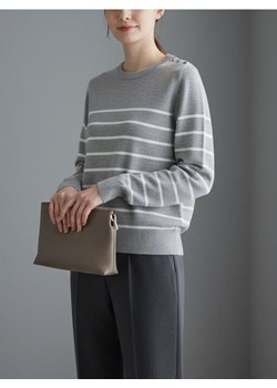 Sinsay - Sweter w paski z ozdobnymi guzikami na ramieniach - szary ze sklepu Sinsay w kategorii Swetry damskie - zdjęcie 188063950