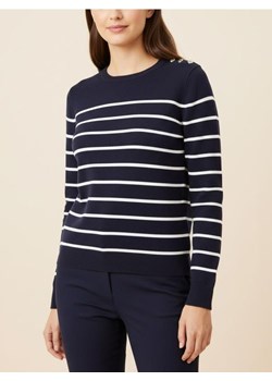 Sinsay - Sweter w paski z ozdobnymi guzikami na ramieniach - granatowy ze sklepu Sinsay w kategorii Swetry damskie - zdjęcie 188063952