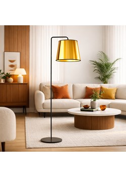 Czarno-złota lampa podłogowa w stylu glamour RIJAD MIRROR ze sklepu Lysne w kategorii Lampy podłogowe - zdjęcie 188065442