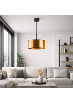 Nowoczesna lampa do salonu LED czarny/miedziany SINTRA MIRROR fi - 30 cm ze sklepu Lysne w kategorii Lampy wiszące - zdjęcie 188065443