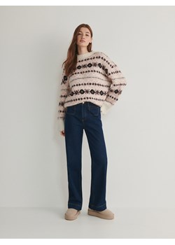 Reserved - Jeansy wide leg - granatowy ze sklepu Reserved w kategorii Jeansy damskie - zdjęcie 188065961