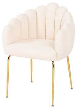 Białe metalowe krzesło boucle ze złotymi nogami D5-Z93 ze sklepu Edinos.pl w kategorii Krzesła - zdjęcie 188066533