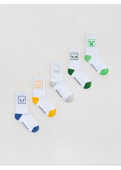 Reserved - Skarpetki Minecraft 5 pack - biały ze sklepu Reserved w kategorii Skarpetki dziecięce - zdjęcie 188066824