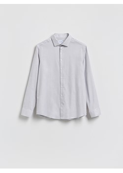 Reserved - Bawełniana koszula slim fit - jasnoszary ze sklepu Reserved w kategorii Koszule męskie - zdjęcie 188066920