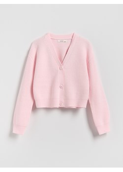 Reserved - Kardigan z dodatkiem wiskozy - pastelowy róż ze sklepu Reserved w kategorii Swetry dziewczęce - zdjęcie 188067013