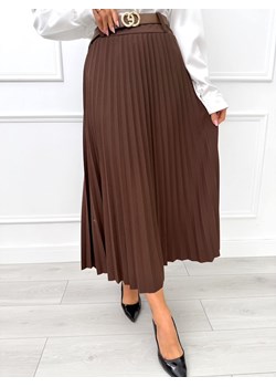 Brązowa Plisowana Spódnica Midi ze sklepu ModnaKiecka.pl w kategorii Spódnice - zdjęcie 188067443