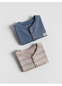 Reserved - Bawełniany longsleeve 2 pack - beżowy ze sklepu Reserved w kategorii T-shirty chłopięce - zdjęcie 188067614