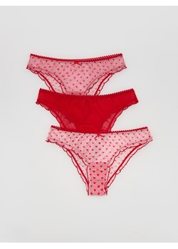 Reserved - Siateczkowe majtki figi 3 pack - pastelowy róż ze sklepu Reserved w kategorii Majtki damskie - zdjęcie 188067731