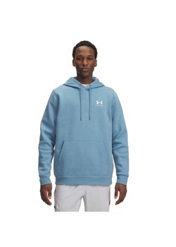 Męska bluza dresowa nierozpinana z kapturem Under Armour UA Icon Fleece Hoodie - niebieska ze sklepu Sportstylestory.com w kategorii Bluzy męskie - zdjęcie 188068940