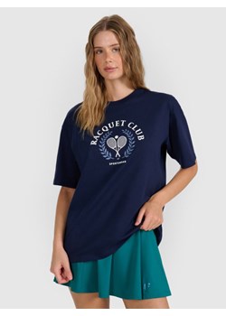 Damski t-shirt z nadrukiem 4F 4FRAW25TTSHF3158 - granatowy ze sklepu Sportstylestory.com w kategorii Bluzki damskie - zdjęcie 188068962