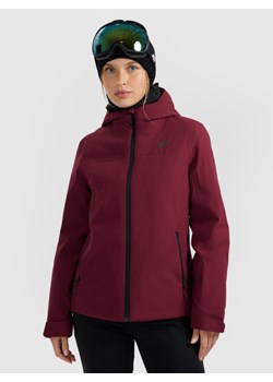 Damska kurtka narciarska 4F 4FWAW25TTJAF0807 - bordowa ze sklepu Sportstylestory.com w kategorii Kurtki damskie - zdjęcie 188069053