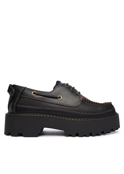 Tommy Jeans Półbuty Archive '01 Boat Shoe Leather EN0EN03003 Czarny ze sklepu MODIVO w kategorii Półbuty damskie - zdjęcie 188074502