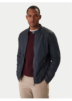 Milestone Kurtka skórzana Nevio 612203 60780 Granatowy Regular Fit ze sklepu MODIVO w kategorii Kurtki męskie - zdjęcie 188075064