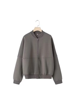 Elegancka damska kurtka dresowa - Szary S ze sklepu Intimica.pl w kategorii Kurtki damskie - zdjęcie 188081193