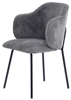 Szare sztruksowe krzesło tapicerowane W6-P42 ze sklepu Edinos.pl w kategorii Krzesła - zdjęcie 188081874