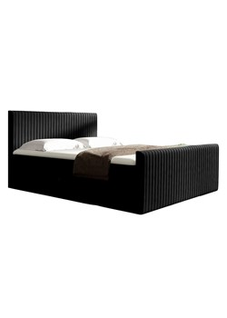 Czarne łóżko kontynentalne z pikowanym zagłówkiem 5 rozmiarów S8-A86 ze sklepu Edinos.pl w kategorii Łóżka i materace - zdjęcie 188081913