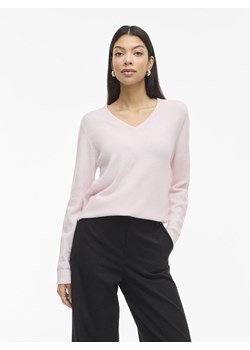 Vila Sweter damski - VIRil Kobiety różowy jednolity ze sklepu vangraaf w kategorii Swetry damskie - zdjęcie 188082060