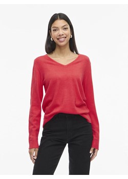 Vila Sweter damski - VIRil Kobiety czerwony jednolity ze sklepu vangraaf w kategorii Swetry damskie - zdjęcie 188082061