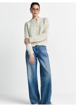 Rich & Royal Kardigan damski z zawartością wełny dziewiczej Kobiety beżowy wypukły wzór tkaniny ze sklepu vangraaf w kategorii Swetry damskie - zdjęcie 188082063